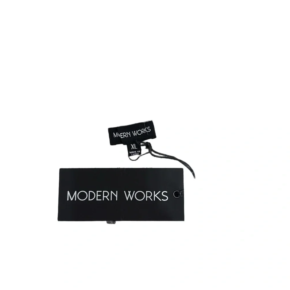 Modern Works Striped Black and White Short Sleeve Top XL - Picture 3 of 3